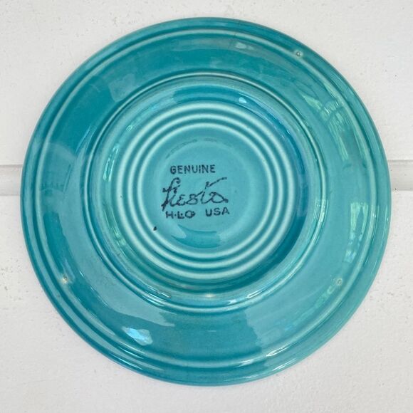 Fiestaware Vintage Original Turquoise Glaze Teacup and Saucer Circa 1937-1959 - Picture 6 of 8